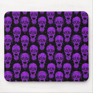 Purple and Black Zombie Apocalypse Pattern Mouse Pad