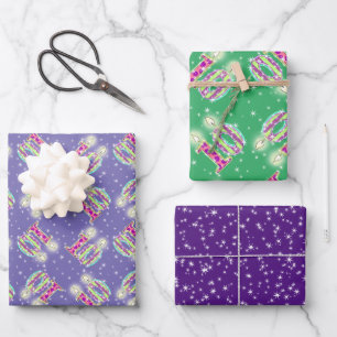 Purple and Blue 10th Birthday Wrapping Paper