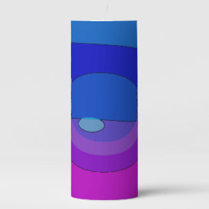 Purple And Blue Abstract 1007 Pillar Candle