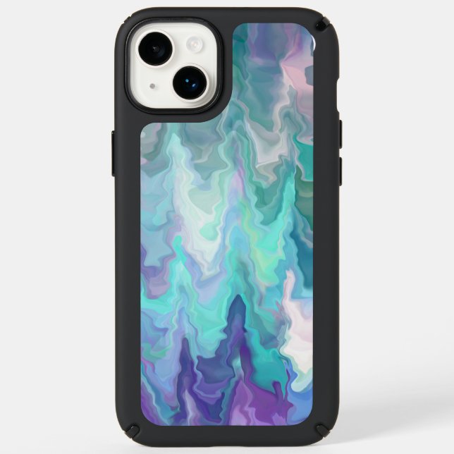 Purple and Blue Abstract Art Speck iPhone Case (Front)