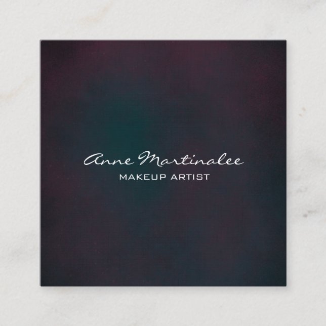 Purple and Blue Abstract Grunge Square Business Card (Front)