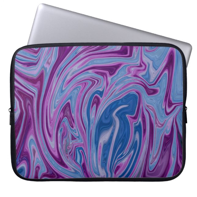 Purple and blue abstract painting laptop sleeve (Front)