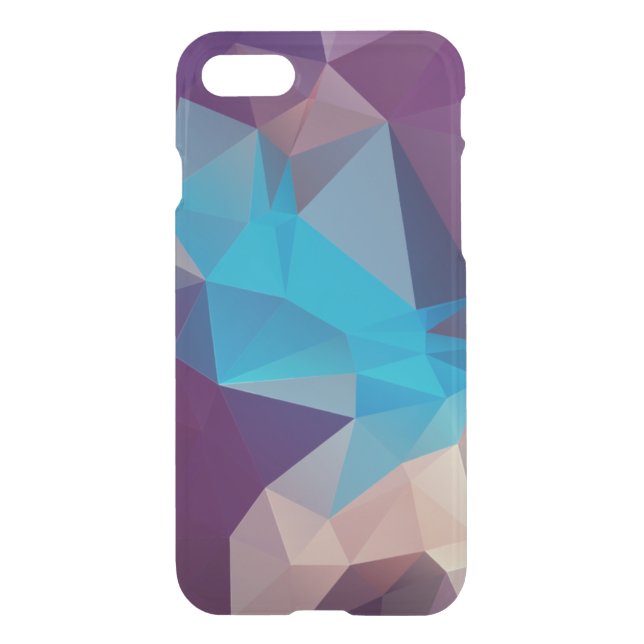 Purple and Blue Abstract Pyramid Art Uncommon iPhone Case (Back)