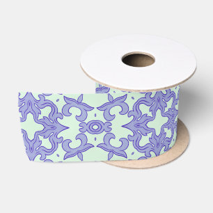 Purple And Blue Abstract  Satin Ribbon