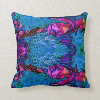 Purple and Blue Abstract Throw Pillows