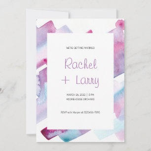 Purple and Blue Abstract Wedding Invitation