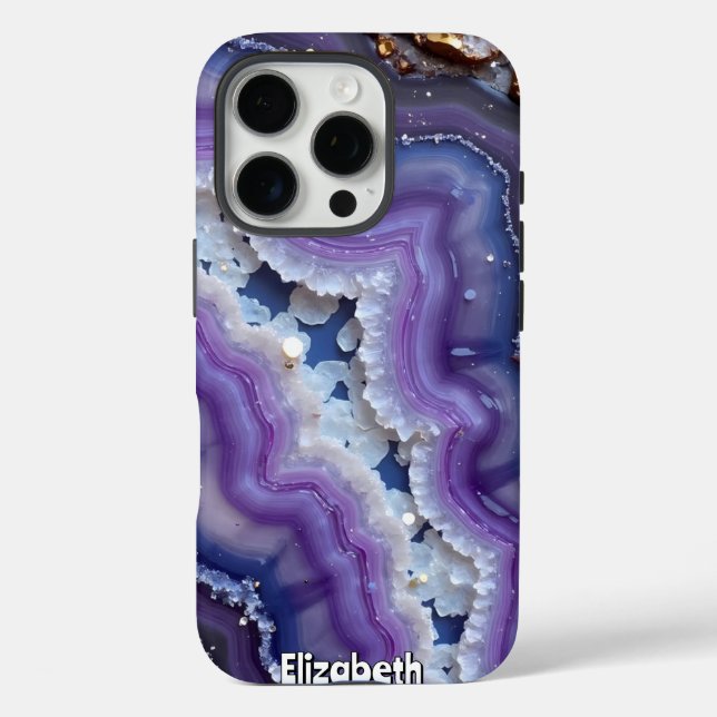 Purple and Blue Agate Slice Case-Mate iPhone Case (Back)