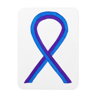 Purple and Blue Awareness Ribbon Custom Magnets