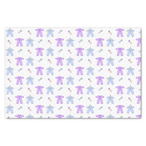 Purple and Blue Baby Clothes Tissue Paper