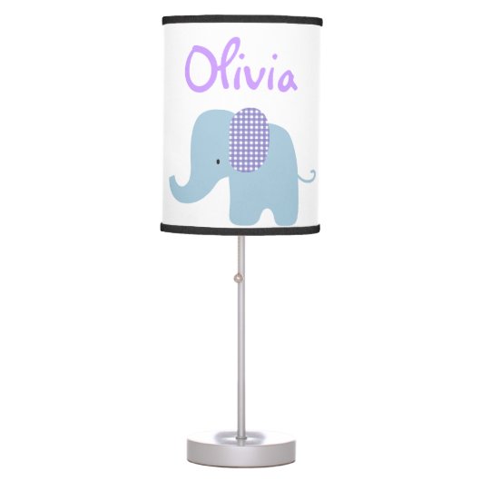 Purple and Blue Baby Elephant Lamp (Front)