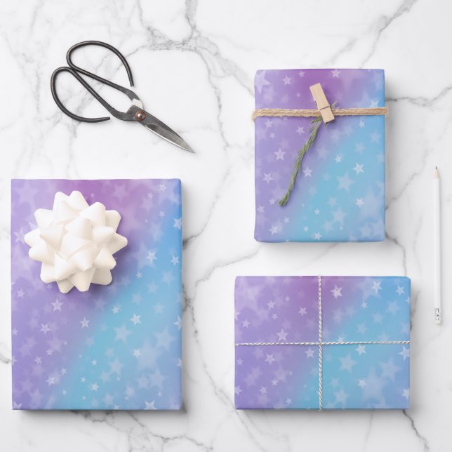 Purple And Blue Background Wrapping Paper Sheets (Front)