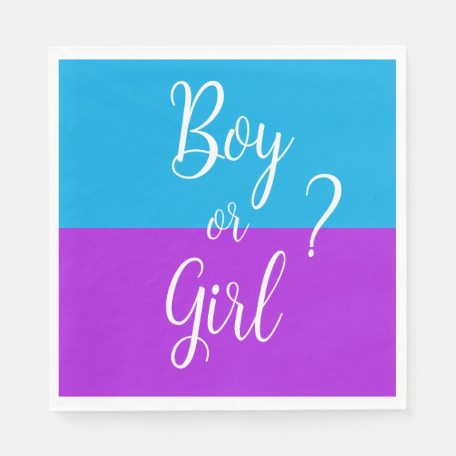 Purple and Blue Boy or Girl  Napkins (Front)