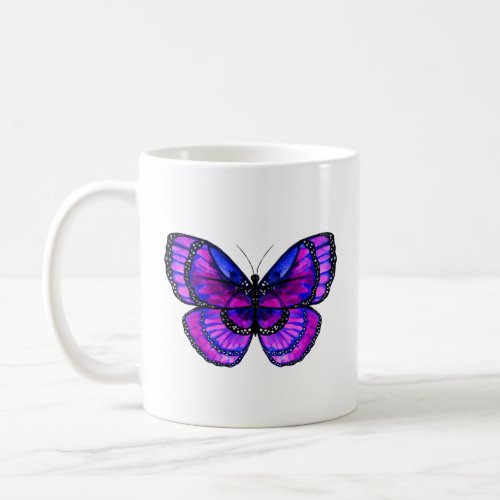 Purple and Blue Butterfly Coffee Mug