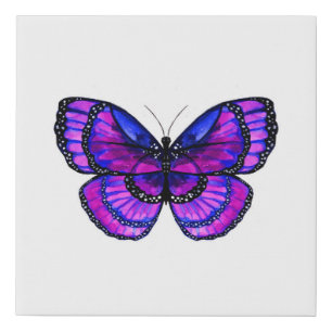 Purple and Blue Butterfly Faux Canvas Print