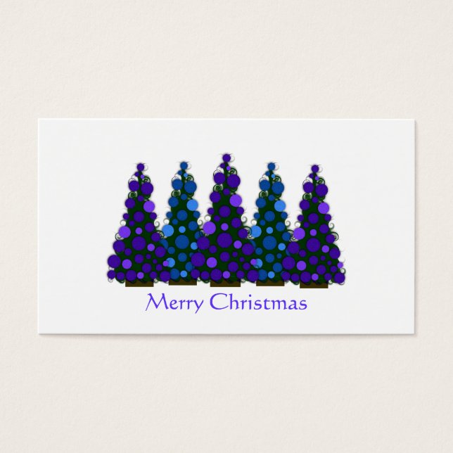 Purple and Blue Christmas Tree Gift Tag (Front)
