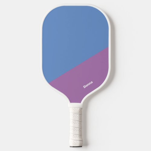 Purple And Blue Color Block With Name Pickleball Paddle