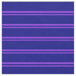 [ Thumbnail: Purple and Blue Colored Stripes/Lines Pattern Fabric ]