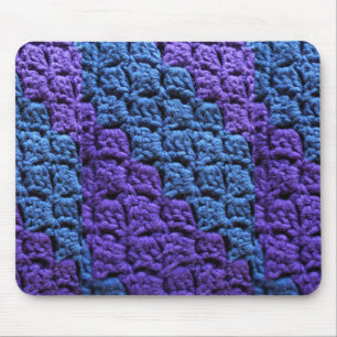 Purple and Blue Crochet Mouse Pad