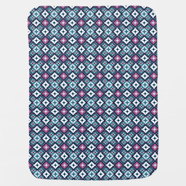 Purple and Blue Design  Baby Blanket (Front)