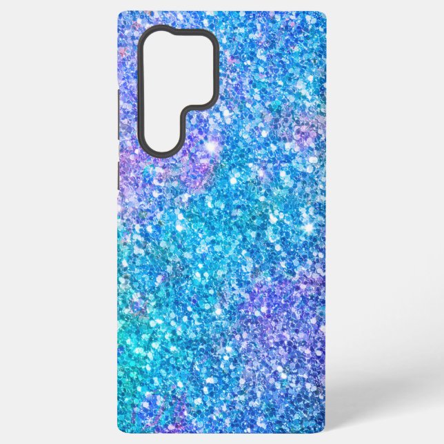 Purple and blue faux glitter background samsung galaxy case (Back)
