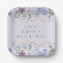 Purple and Blue Floral Boy Shower 