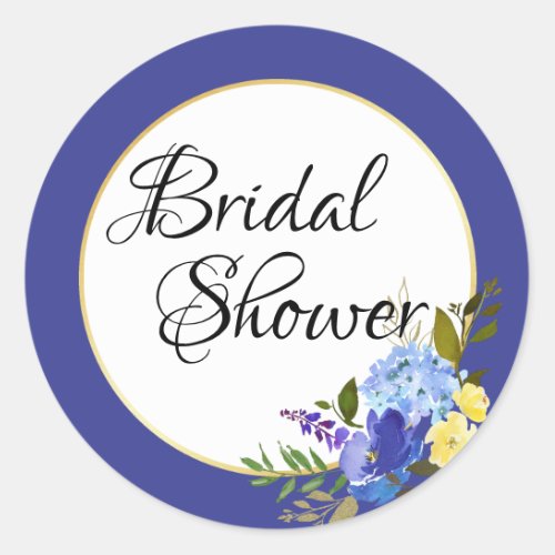 Purple and Blue Floral Bridal Shower Envelope Seal