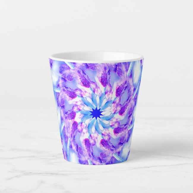Purple and Blue Floral Mandala Latte Mug