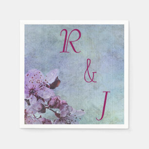 Purple and Blue Floral Wedding Napkins