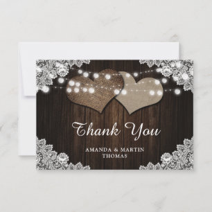 Purple and Blue Floral Wedding Thank You Card