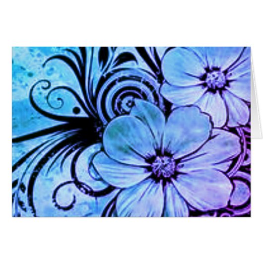 Purple and Blue Flowers Cards (Front Horizontal)