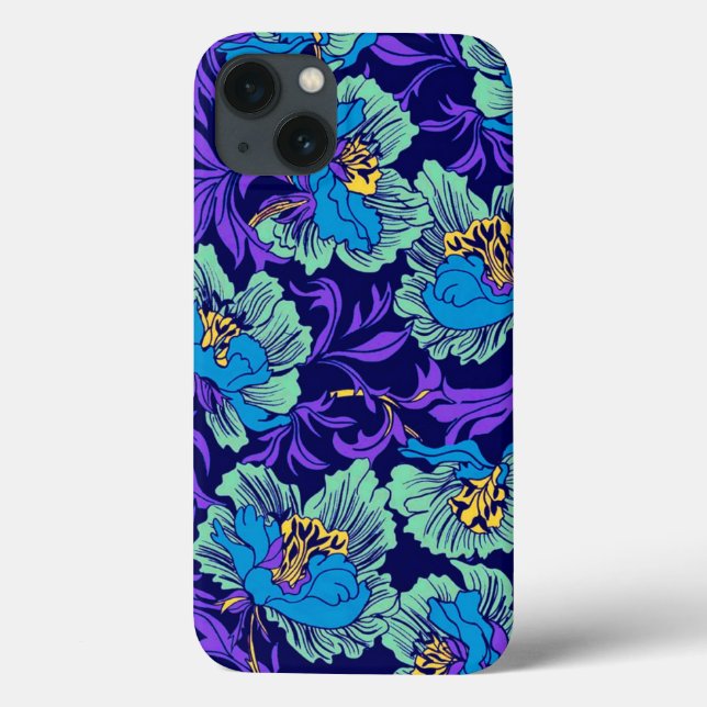 Purple and Blue Flowers William Morris Case-Mate iPhone Case (Back)