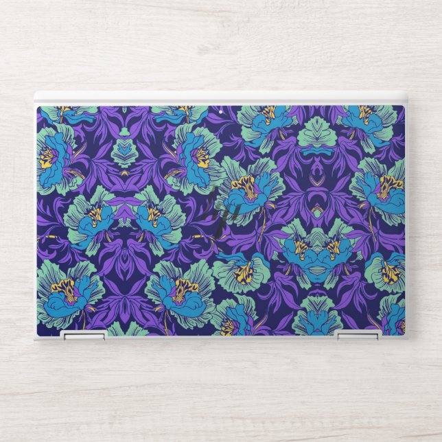Purple and Blue Flowers William Morris HP Laptop Skin (Front)