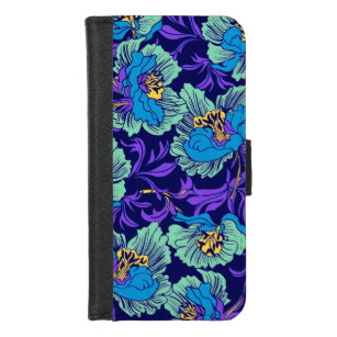 Purple and Blue Flowers William Morris iPhone 8/7 Wallet Case