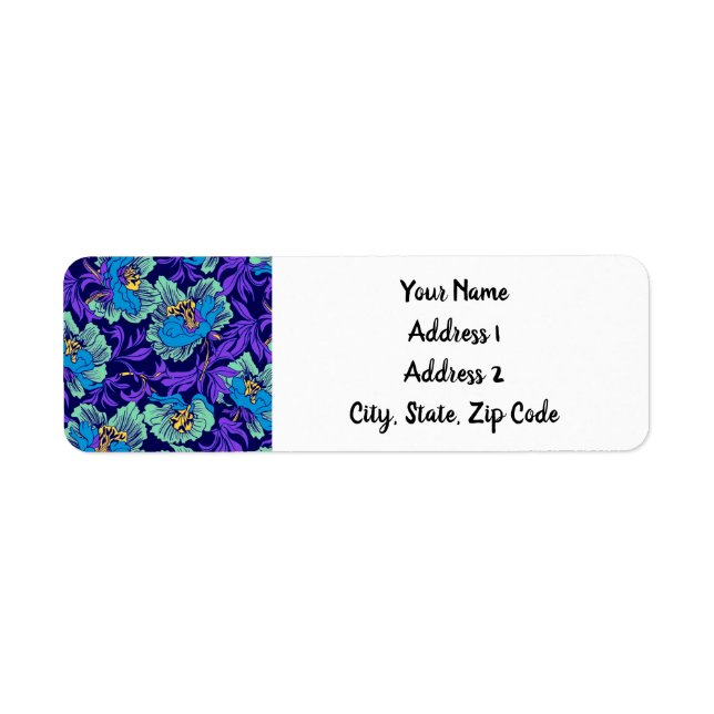 Purple and Blue Flowers William Morris Label (Front)