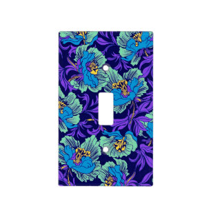 Purple and Blue Flowers William Morris Light Switch Cover