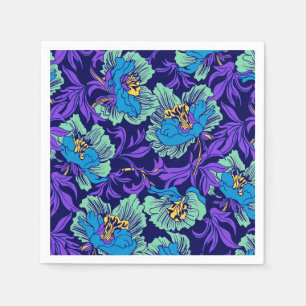 Purple and Blue Flowers William Morris Napkins