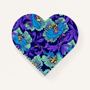 Purple and Blue Flowers William Morris Notebook