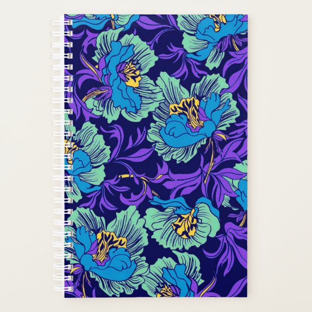 Purple and Blue Flowers William Morris Planner (Front)