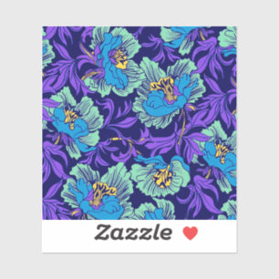 Purple and Blue Flowers William Morris Sticker