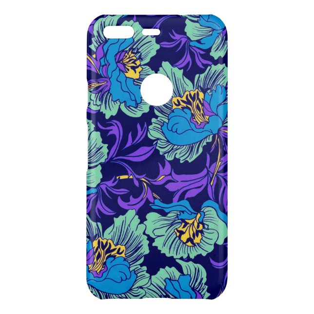 Purple and Blue Flowers William Morris Uncommon Google Pixel Case (Back)