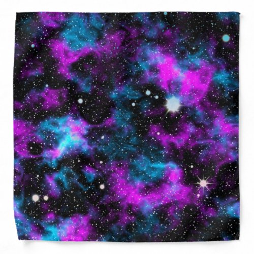 Purple and Blue Galaxy Bandana