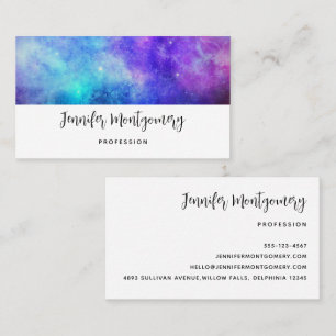 Purple and Blue Galaxy Space Abstract Business Card