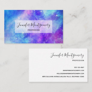 Purple and Blue Galaxy Space Abstract Business Card
