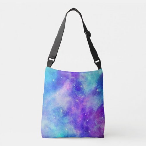 Purple and Blue Galaxy Space Abstract Crossbody Bag