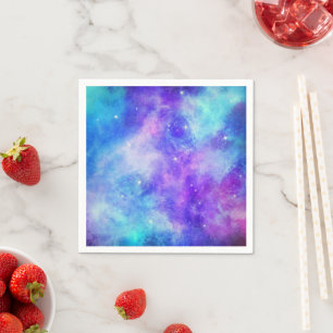 Purple and Blue Galaxy Space Abstract Napkins