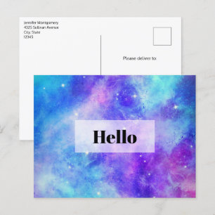 Purple and Blue Galaxy Space Abstract Postcard