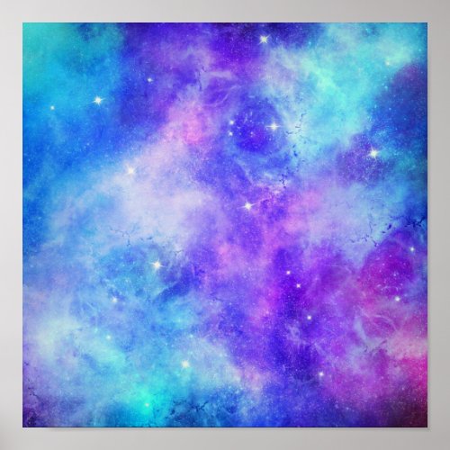 Purple and Blue Galaxy Space Abstract Poster