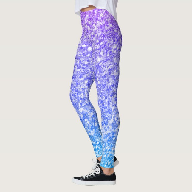 Purple And Blue Glitter Leggings (Left)