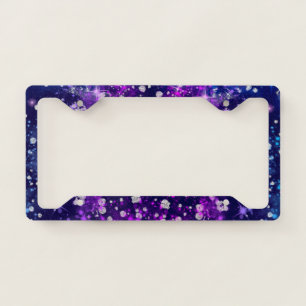 Purple and Blue glitter License Plate Frame