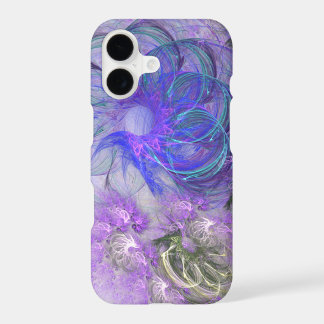 Purple and Blue Lacy Abstract Flower Design iPhone 17 Case